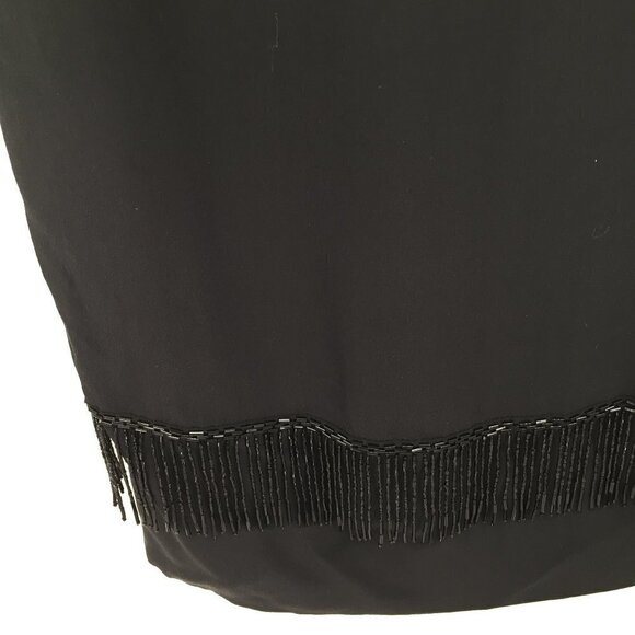 DVF Diane von Furstenberg Georgina Black dress bead fringe shift mini new 2 - Picture 4 of 7
